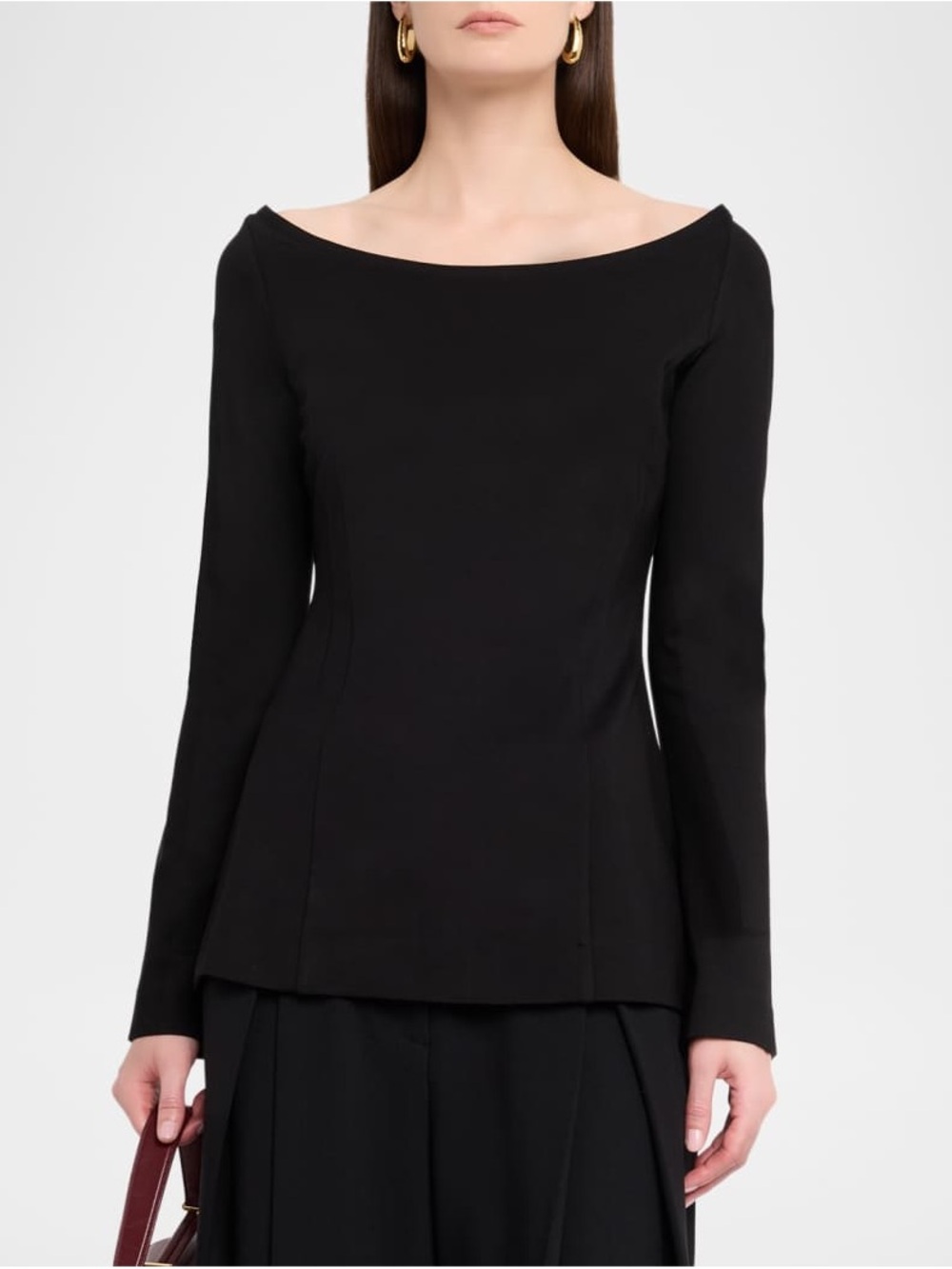 Favorite Daughter Black Boatneck THE COLD SHOULDER TOP